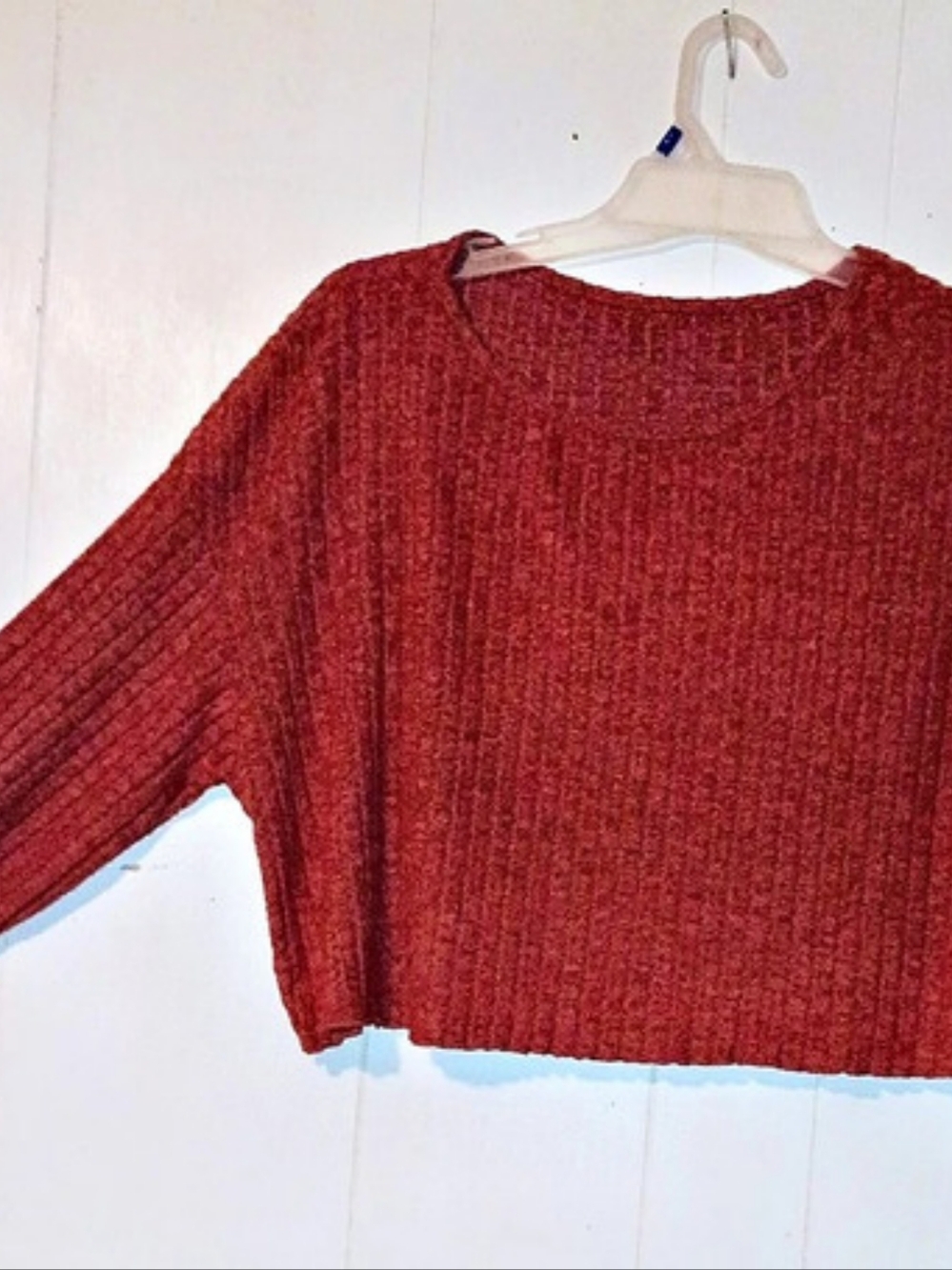 Ribbed Cropped Knit Sweater